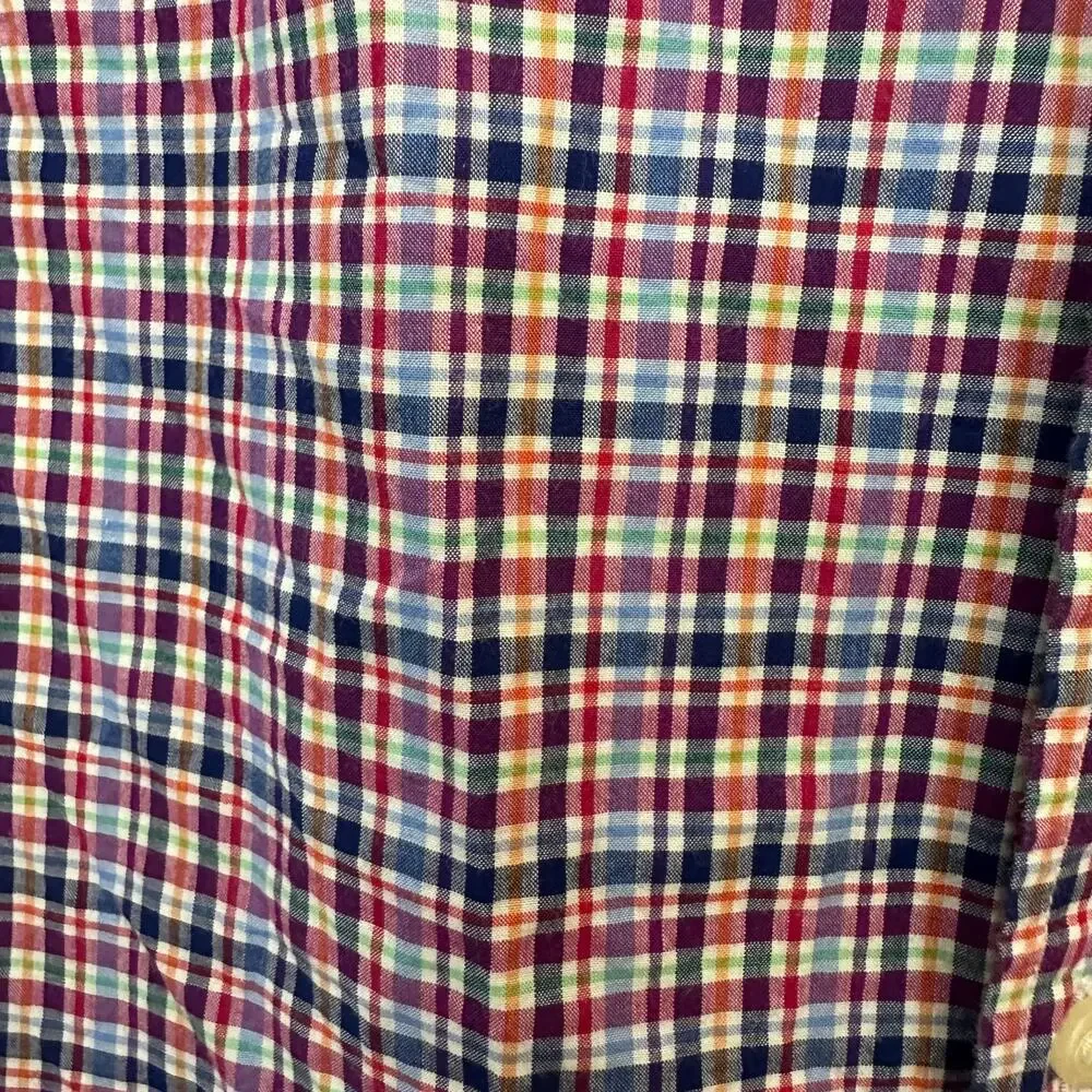Ralph Lauren Boys Shirt‎ Size Medium 10-12 Checked Gingham Plaid Long Sleeve